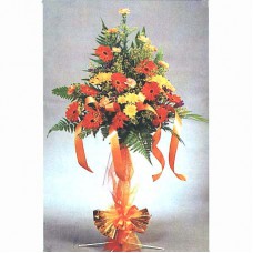 Congratulation Floral Stand of Gerberas, Daisies and Carnations